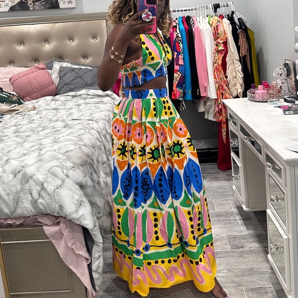 Zara Printed Matching Maxi Skirt & Crop Top - Picture 12 of 13